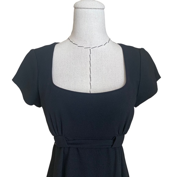 Vintage 90s Y2K Nicole Miller Black Empire Waist Dress sz 4 - Picture 3 of 13